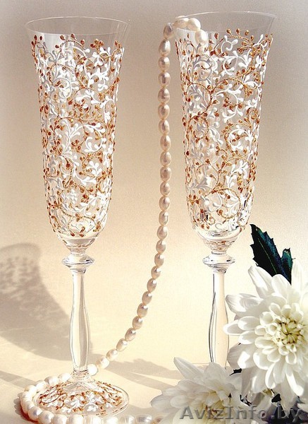 Свадебные эксклюзивные бокалы!Ручная роспись - Изображение #1, Объявление #14539