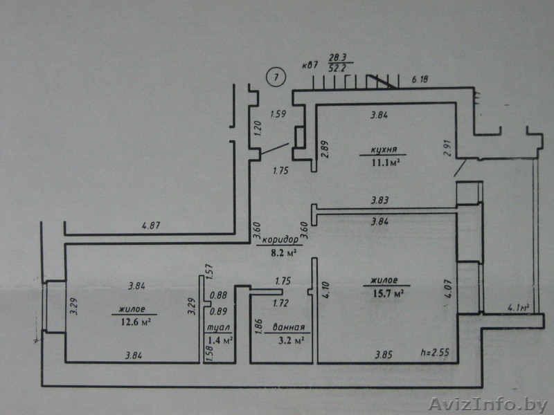 2-хкомнатная квартира, ул. Дубровская (2008 г.п.). 3/5 кирпичного. 58,3/29/11,2. - Изображение #1, Объявление #214393