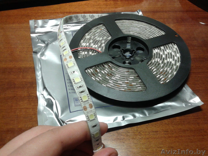 Светодиодная лента повышенной яркости холодного белого цвета IP65 12V 5050 в сил - Изображение #1, Объявление #1050061