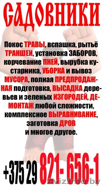 Садовники "от А до Я" Покос, вспашка, рытьё, установка - Изображение #1, Объявление #1376540