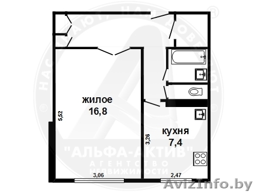 Однокомнатная квартира на Орловской - Изображение #1, Объявление #1607400