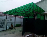 Каркасный навес и профильных труб с покрытие поликарбонат - Изображение #4, Объявление #1637273