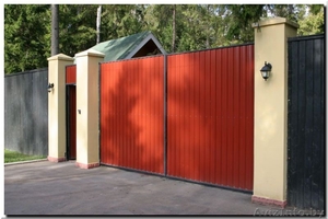 ЕВРО -забор. Ворота откатные. Ворота распашные.