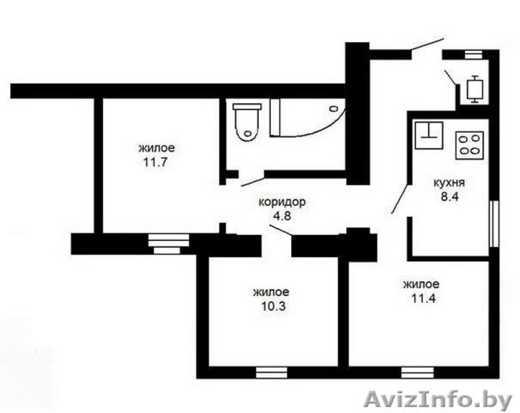 3-x комнатная квартира в центре Бреста! - Изображение #1, Объявление #51949