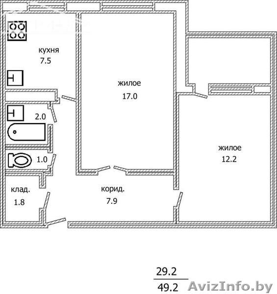 2-комнатная квартира, р-н КОВАЛЕВО - Изображение #1, Объявление #863183
