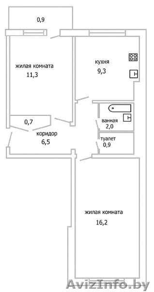 2-комнатная квартира в южной части города Бреста  - Изображение #3, Объявление #903463