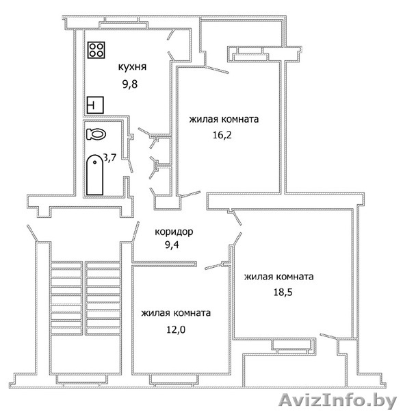 3-комнатная квартира в живописнейшем месте Брестского района - Изображение #3, Объявление #897545