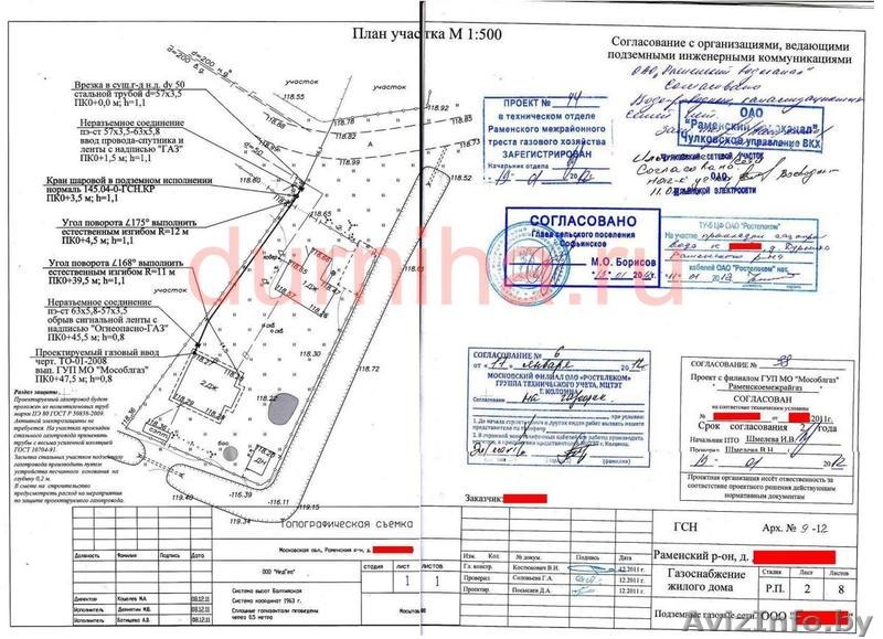 Топографическая карта согласованная с эксплуатирующими организациями