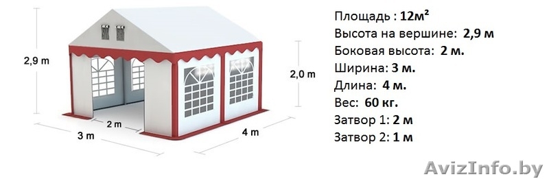 Комерческий Шатер (3м х 4м) 12 м.кв Стандарт - Изображение #1, Объявление #1145611