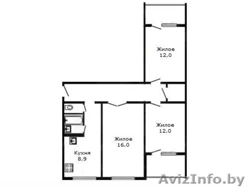 Продам 3-х комнатную квартиру в Бресте, ул. Орловская 55, 67,6м. - Изображение #1, Объявление #1320927