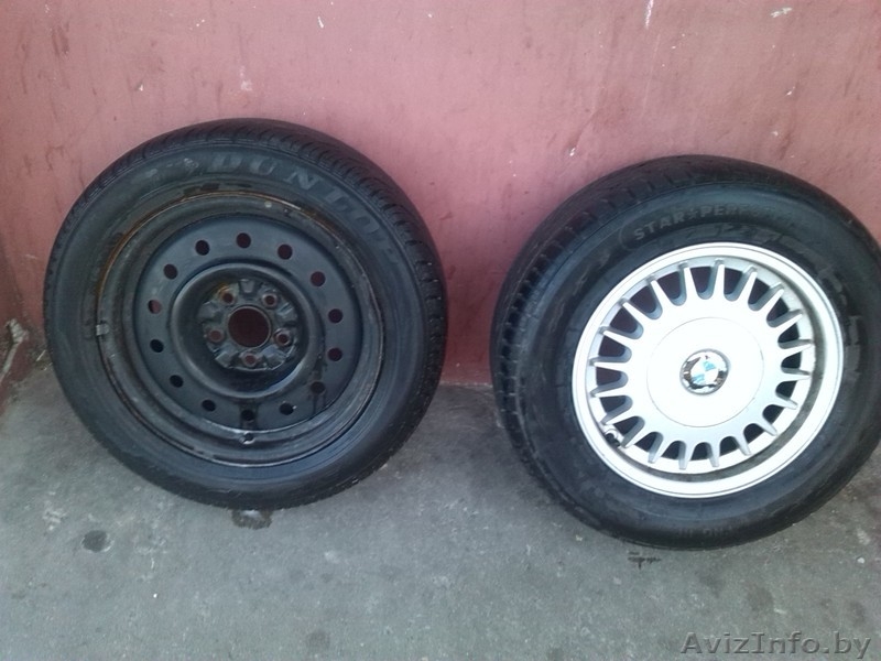 Литые диски БМВ в сборе +4 желехных диска в подарок - Изображение #1, Объявление #1465221