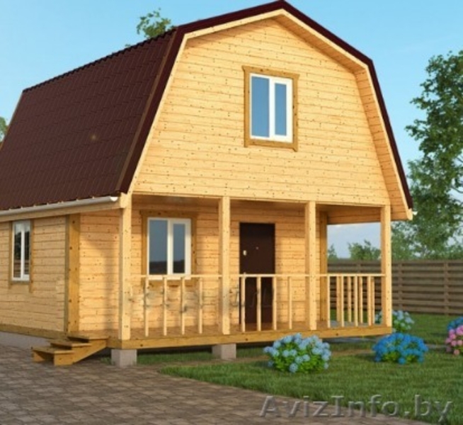 Дом сруб из бруса Лайк 6х6 установка в Лунинецком районе - Изображение #1, Объявление #1625851