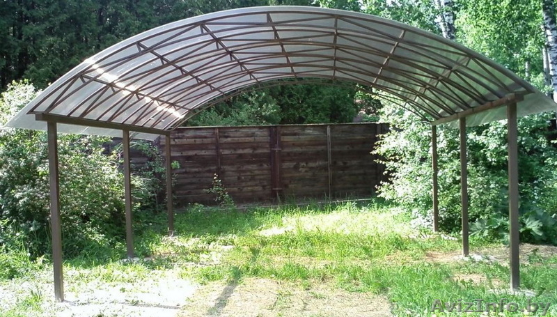 Каркасный навес и профильных труб с покрытие поликарбонат - Изображение #3, Объявление #1637273